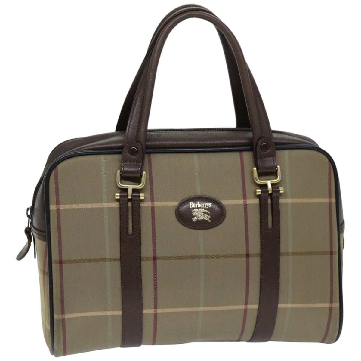 Burberry Luxury ss Nova Check Hand Bag Auth Tb1083 Canvas Beige Travel Bag