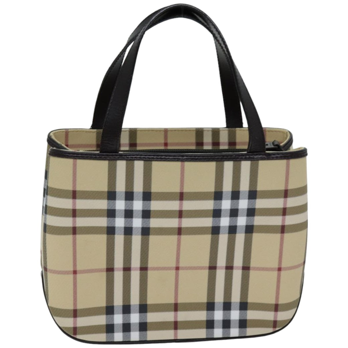 Burberry Luxury Nova Check Hand Bag Coated Auth Tb1099 Canvas Beige Travel Bag