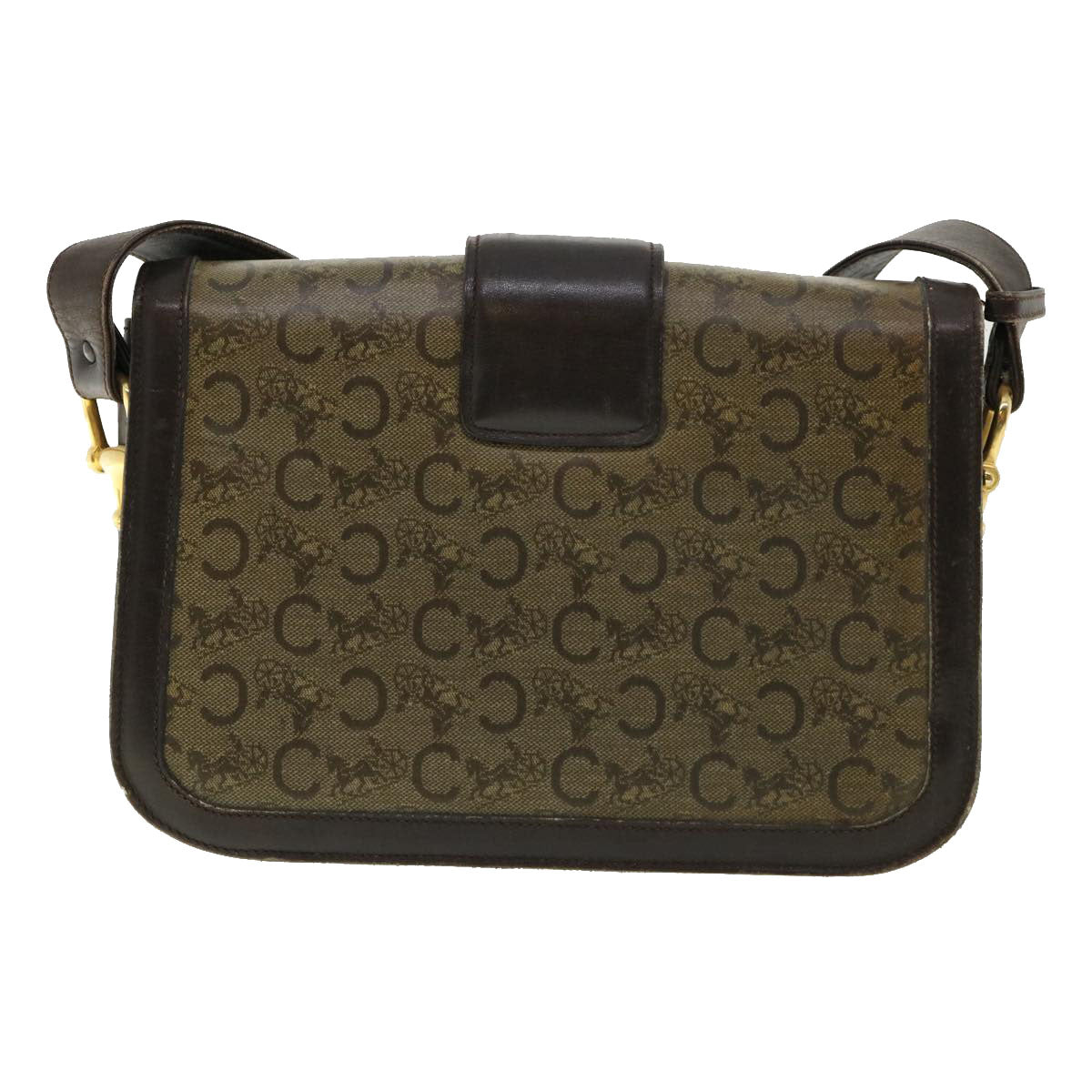 Luxury C Macadam Horse Carriage Shoulder Bag Canvas Brown