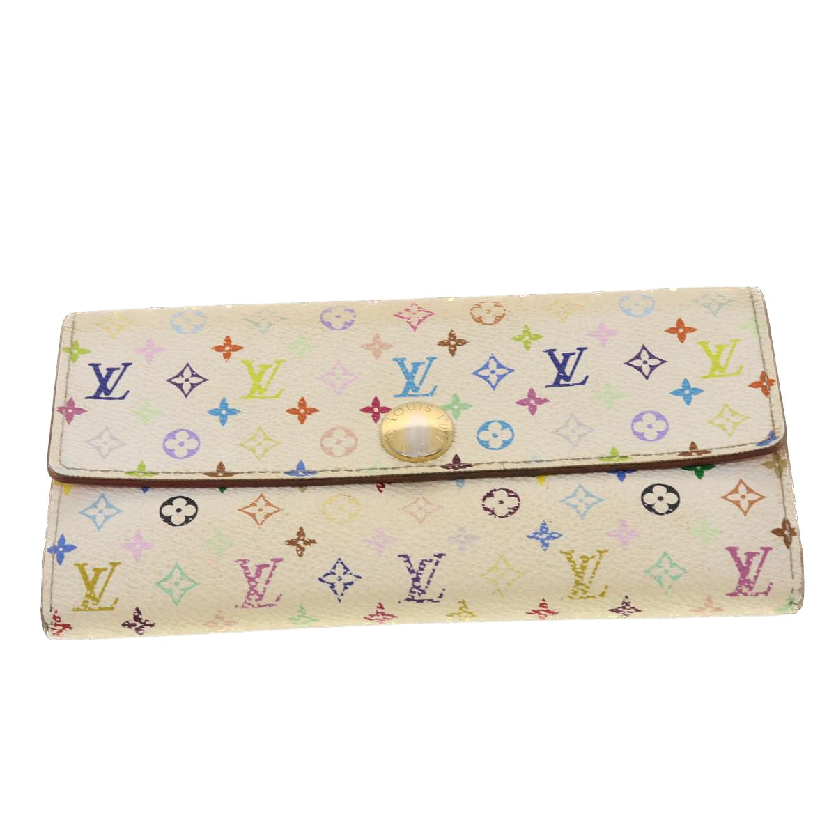 Louis Vuitton Monogram Multicolor Wallet 2Set White LV tb593