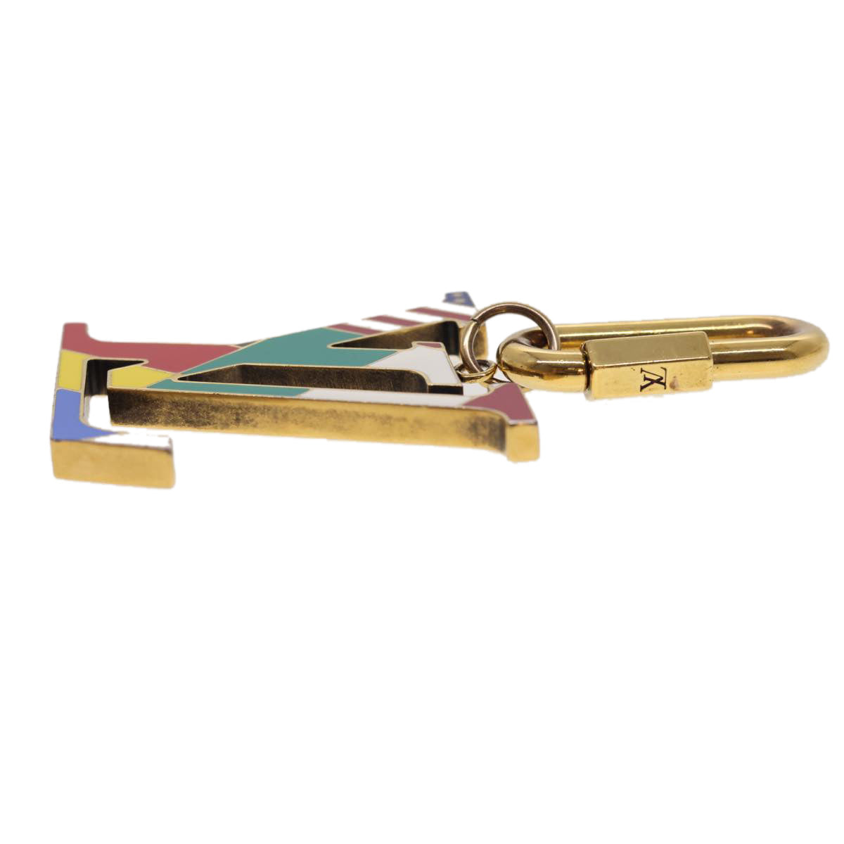 Louis Vuitton Bijou Sac LV Flag Charm Gold Tone Multicolor LV tb621