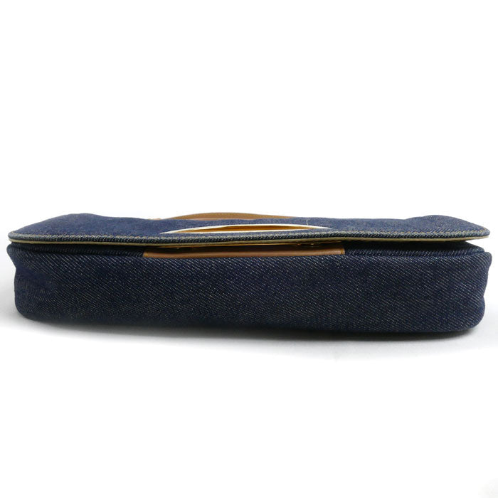 Dior Christian Maris Pearl Shoulder Bag Denim