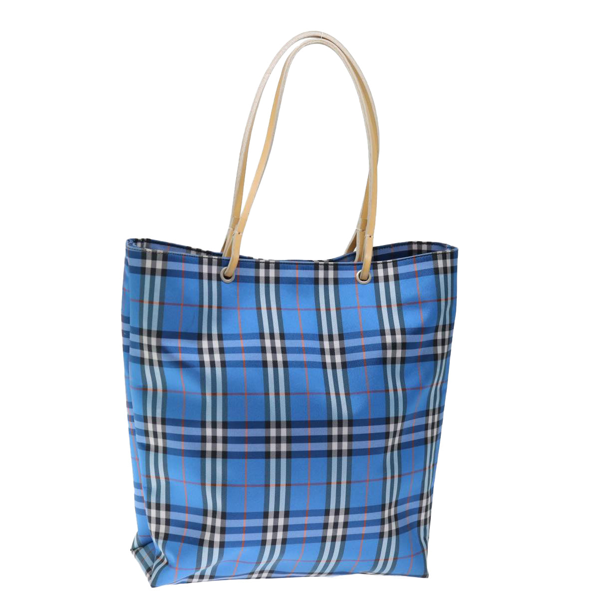 Burberry Luxury Nova Check Tote Bag Auth Th4791 Nylon Blue