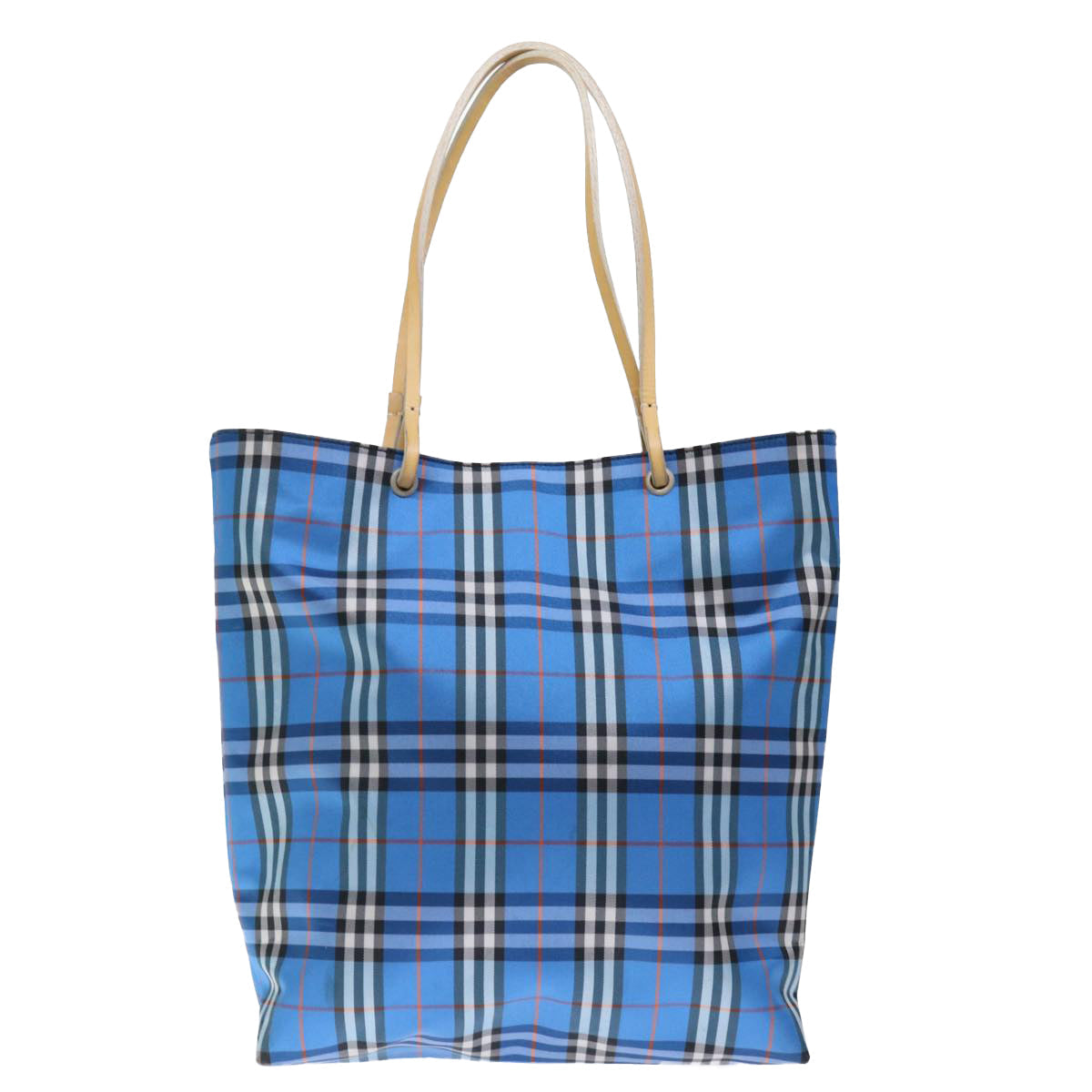 Burberry Luxury Nova Check Tote Bag Auth Th4791 Nylon Blue