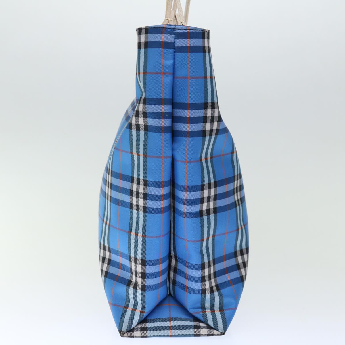 Burberry Luxury Nova Check Tote Bag Auth Th4791 Nylon Blue