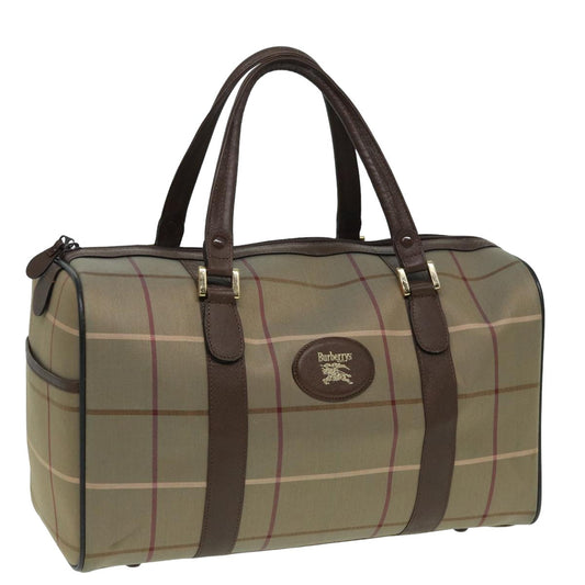 Burberry Luxury ss Nova Check Boston Bag Auth Th5134 Canvas Brown Travel Bag
