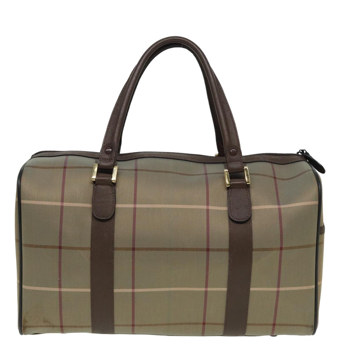 Burberry Luxury ss Nova Check Boston Bag Auth Th5134 Canvas Brown Travel Bag