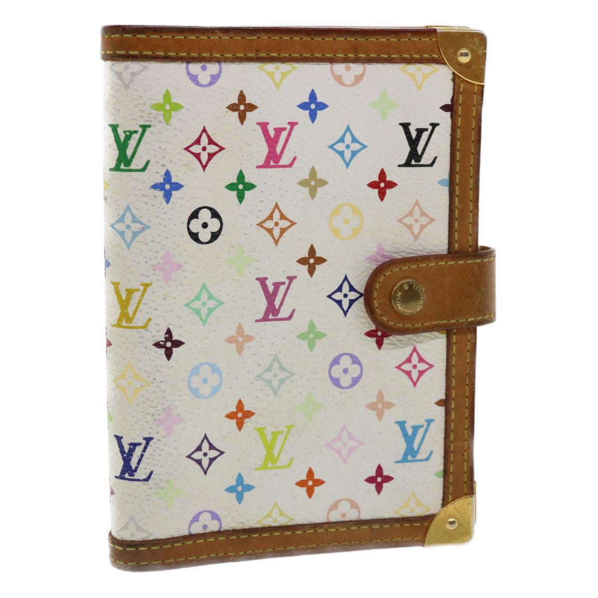 LOUIS VUITTON Multicolor Agenda PM Day Planner Cover White R20896 LV yk1256