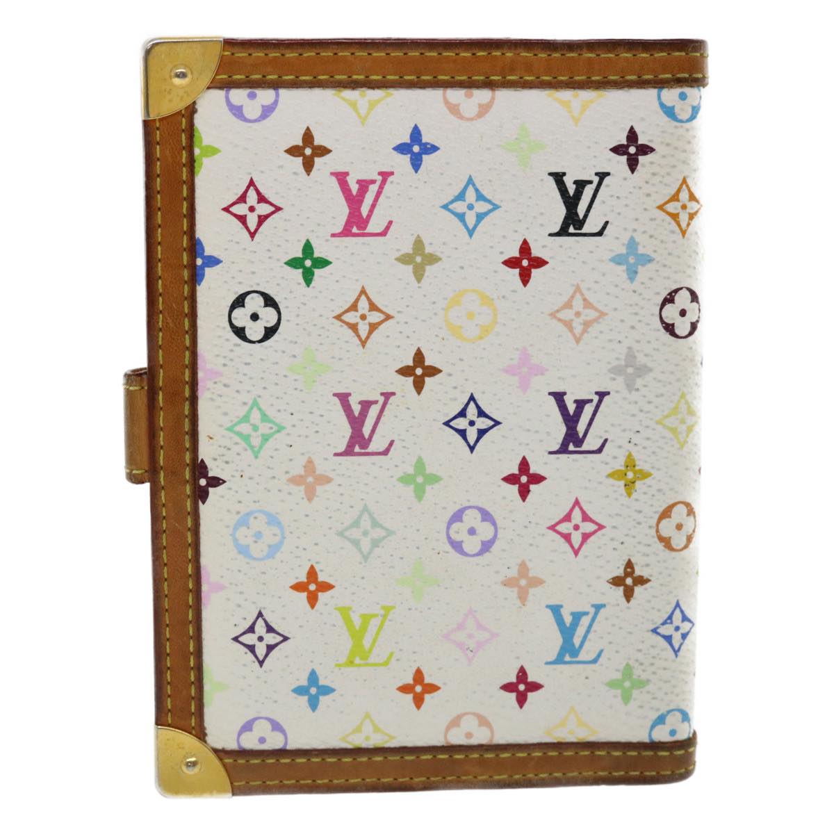 LOUIS VUITTON Multicolor Agenda PM Day Planner Cover White R20896 LV yk1256