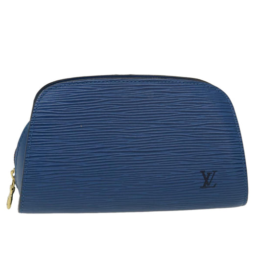 LOUIS VUITTON Epi Dauphine PM Pouch Blue M48445 LV ti1020