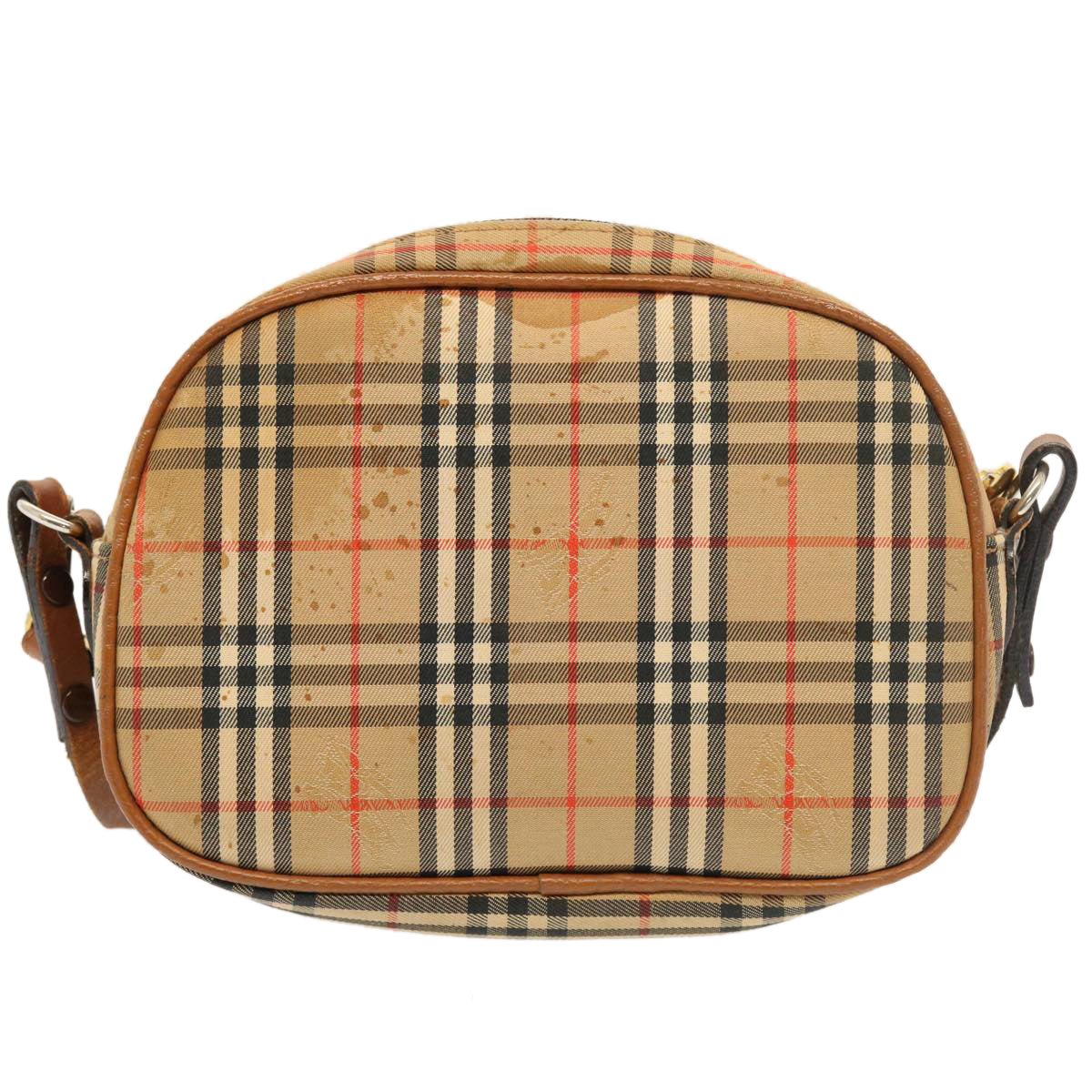 Burberry Luxury ss Nova Check Shoulder Bag Auth Ti1214 Nylon Beige
