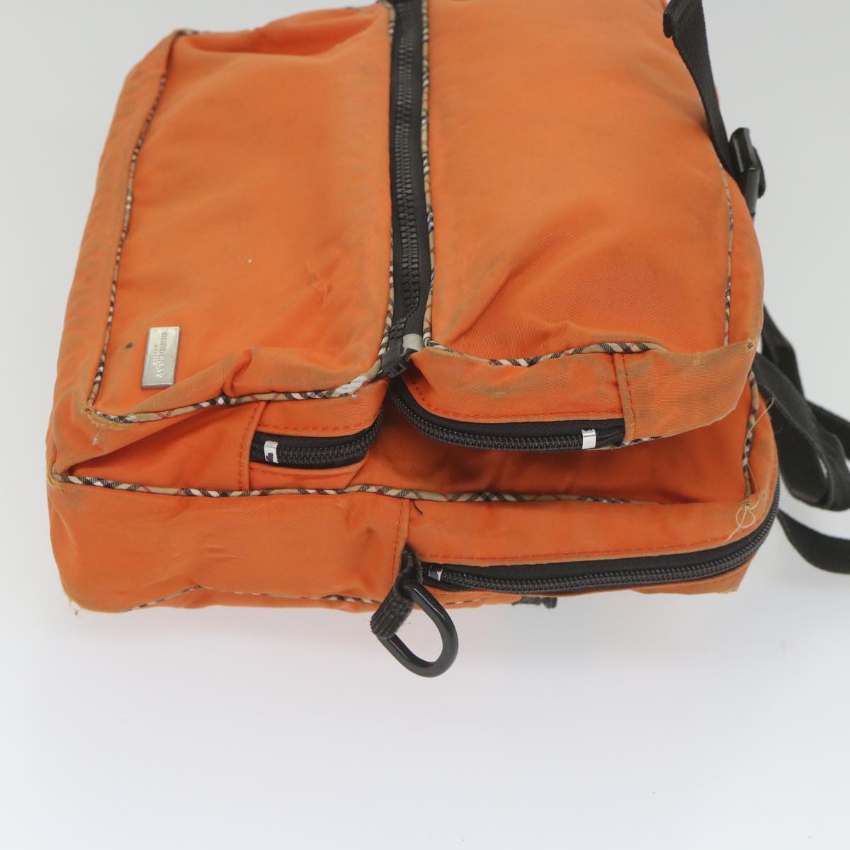 Burberry Luxury Nova Check Hand Bag 2Set Auth Ti1324 Nylon Beige Orange Travel Bag