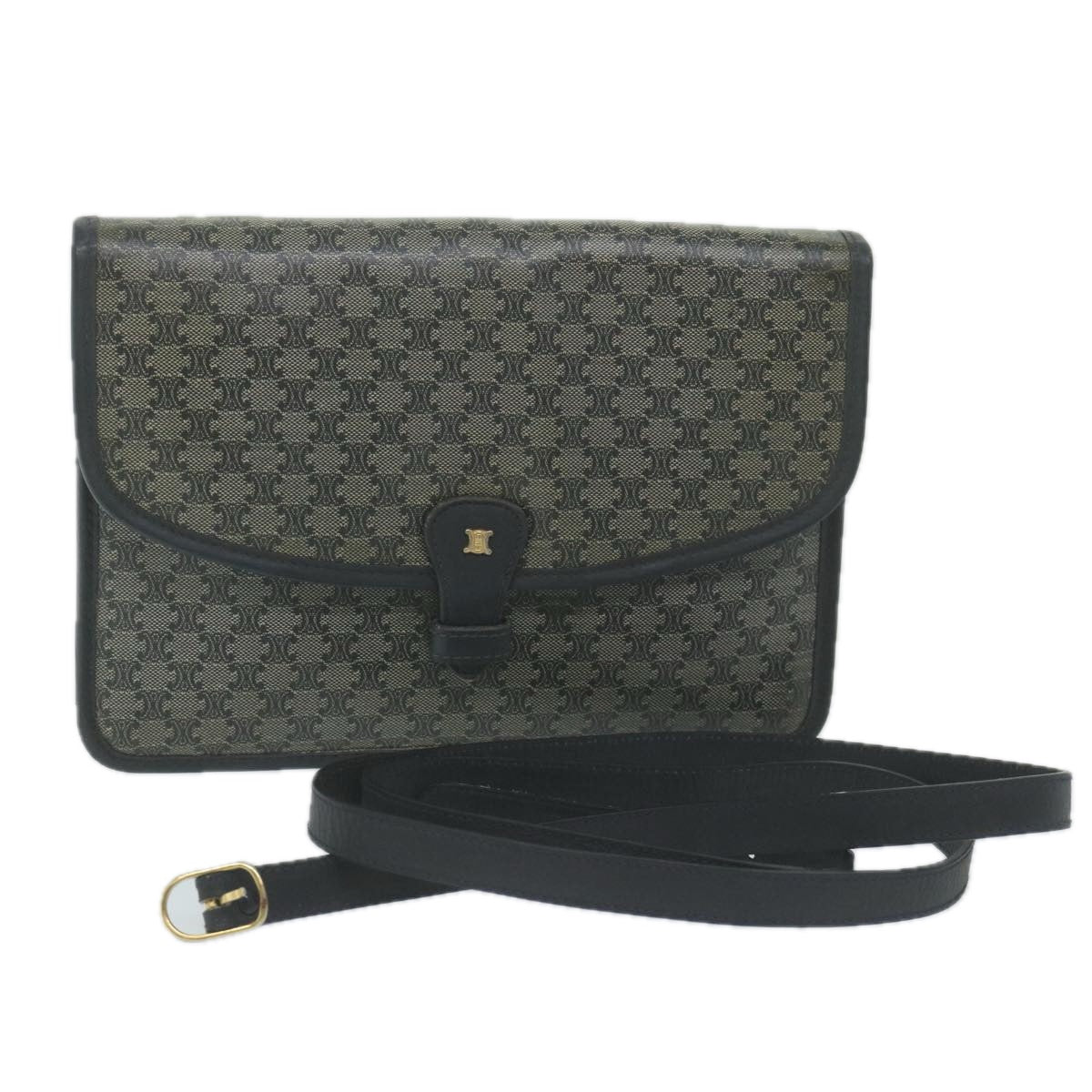Luxury Macadam Shoulder Bag Coated Navy Ti Canvas