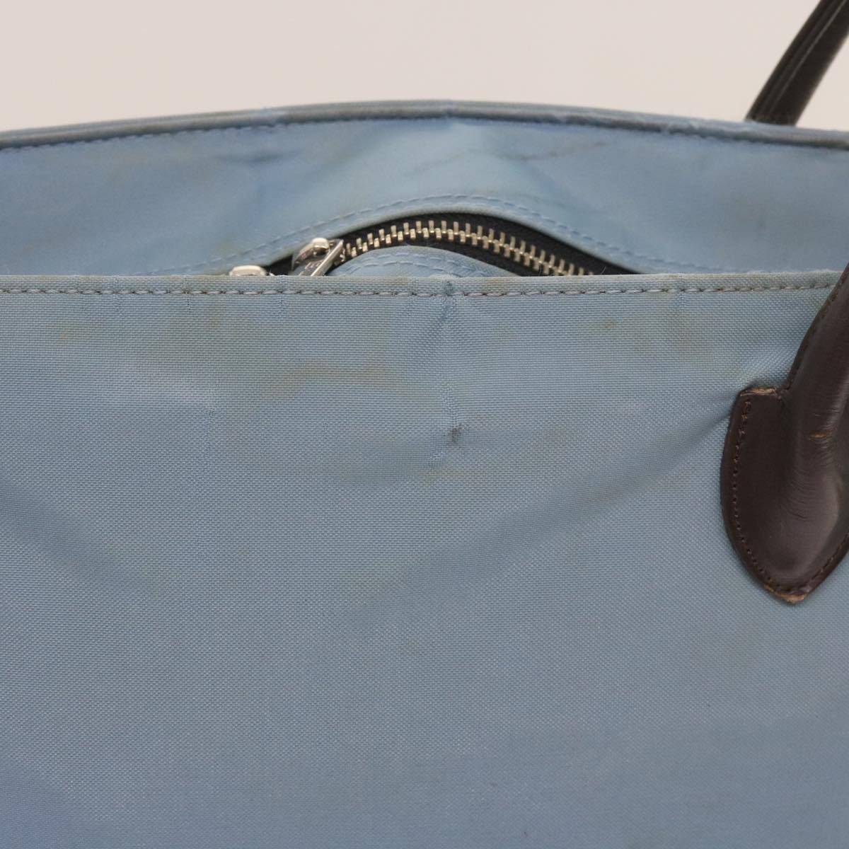 Burberry Luxury ss Label Tote Bag Light Auth Ti1542 Nylon Blue