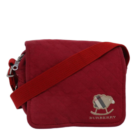 Burberry Luxury Shoulder Bag Auth Ti1749 Canvas Red