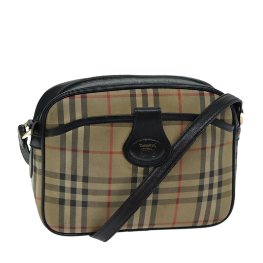 Burberry Luxury ss Nova Check Shoulder Bag Auth Ti1761 Black Beige