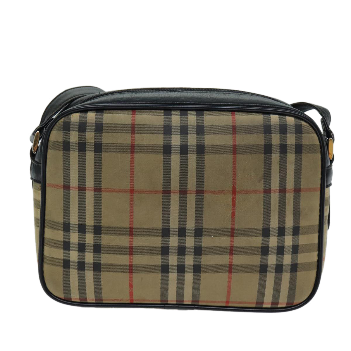 Burberry Luxury ss Nova Check Shoulder Bag Auth Ti1761 Black Beige