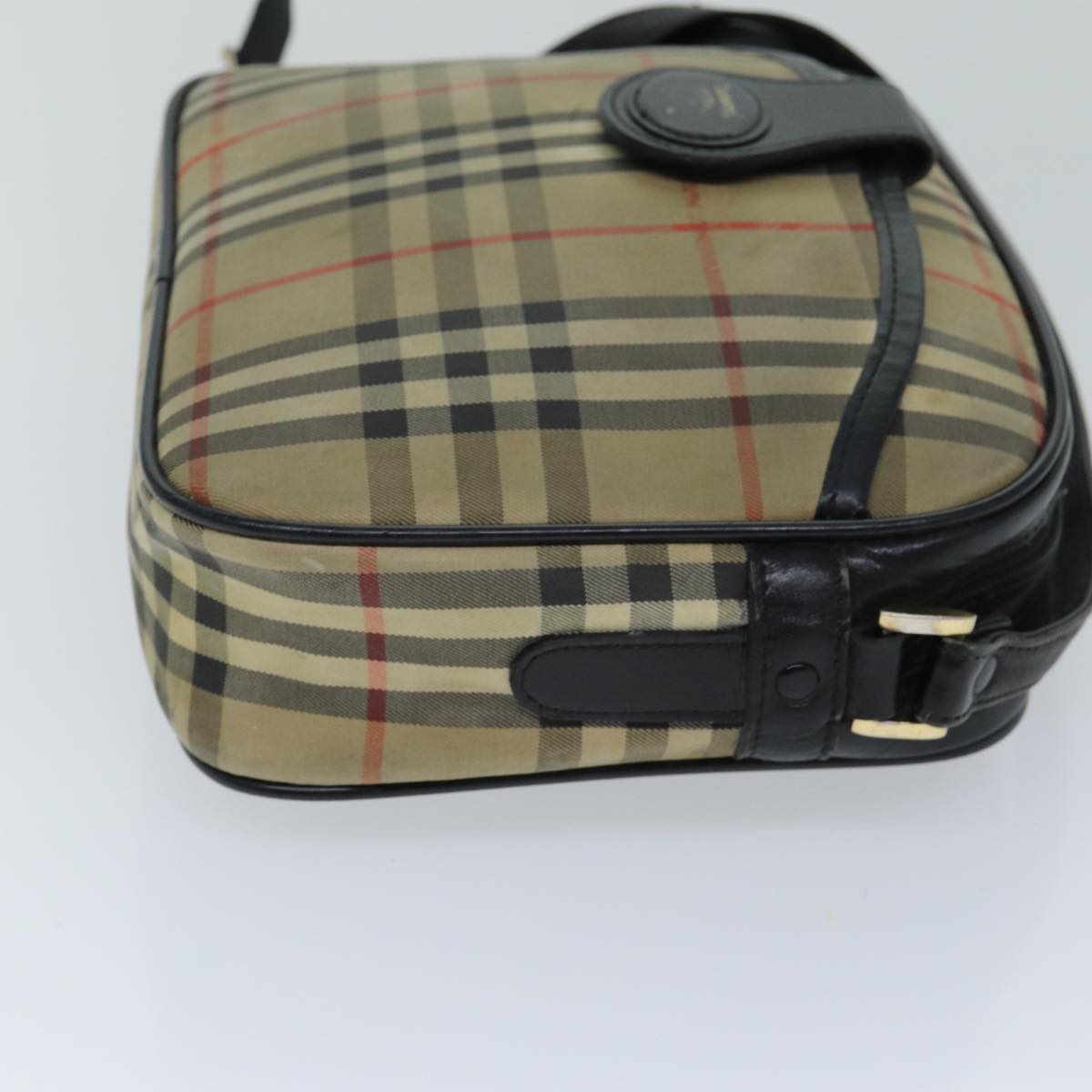 Burberry Luxury ss Nova Check Shoulder Bag Auth Ti1761 Black Beige