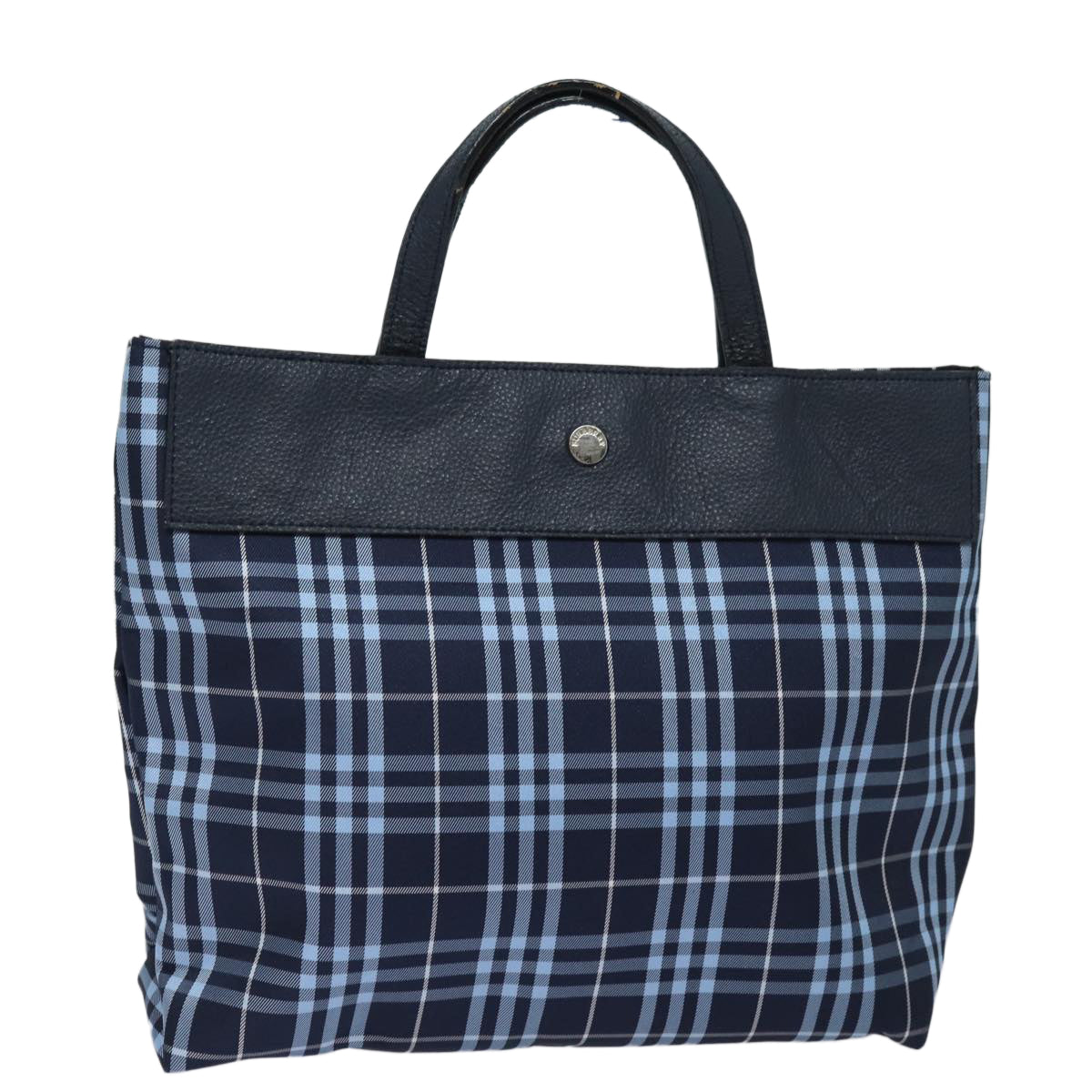 Burberry Luxury Nova Check Hand Bag Auth Ti1769 Nylon Navy Travel Bag