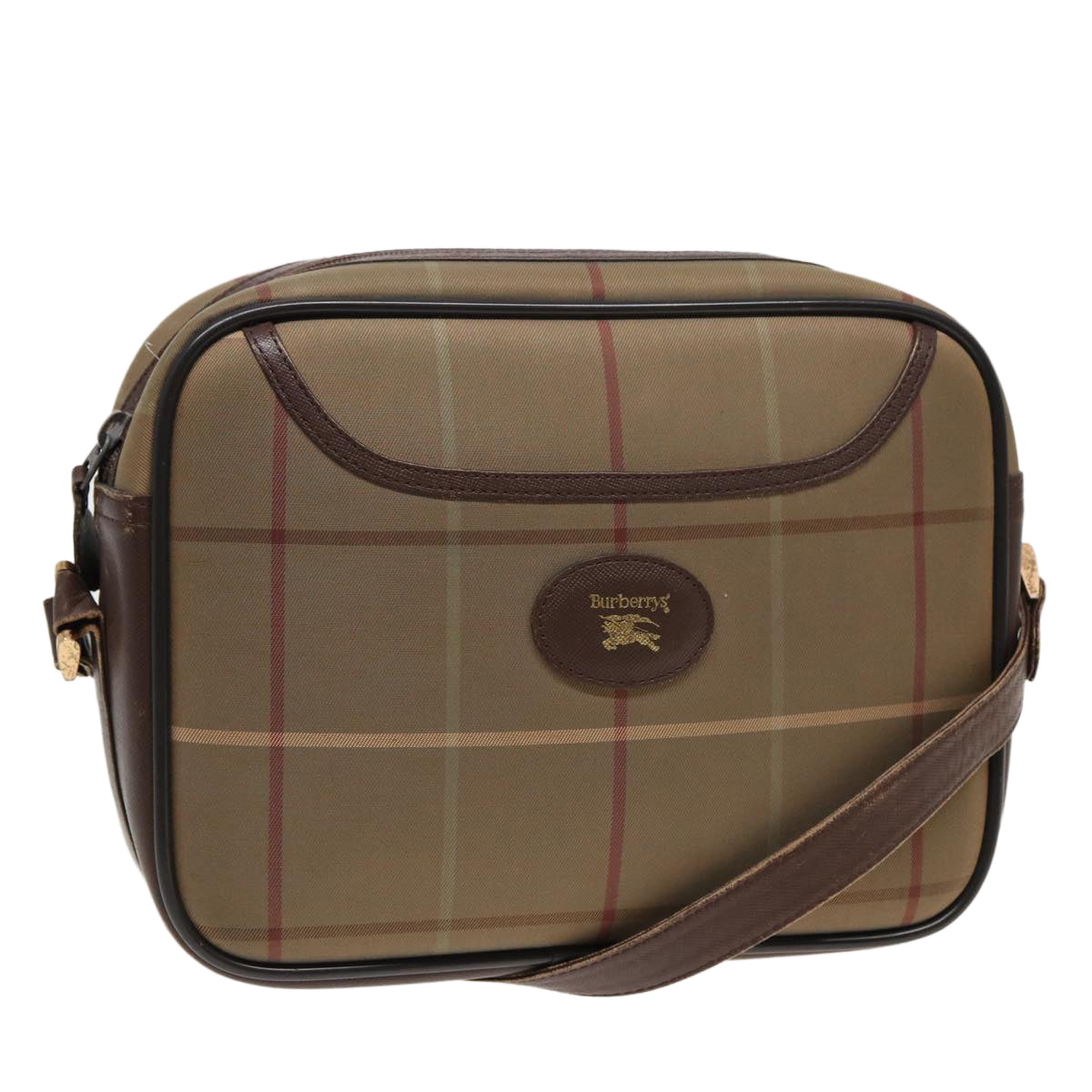 Burberry Luxury ss Nova Check Shoulder Bag Auth Ti1772 Canvas Brown Beige