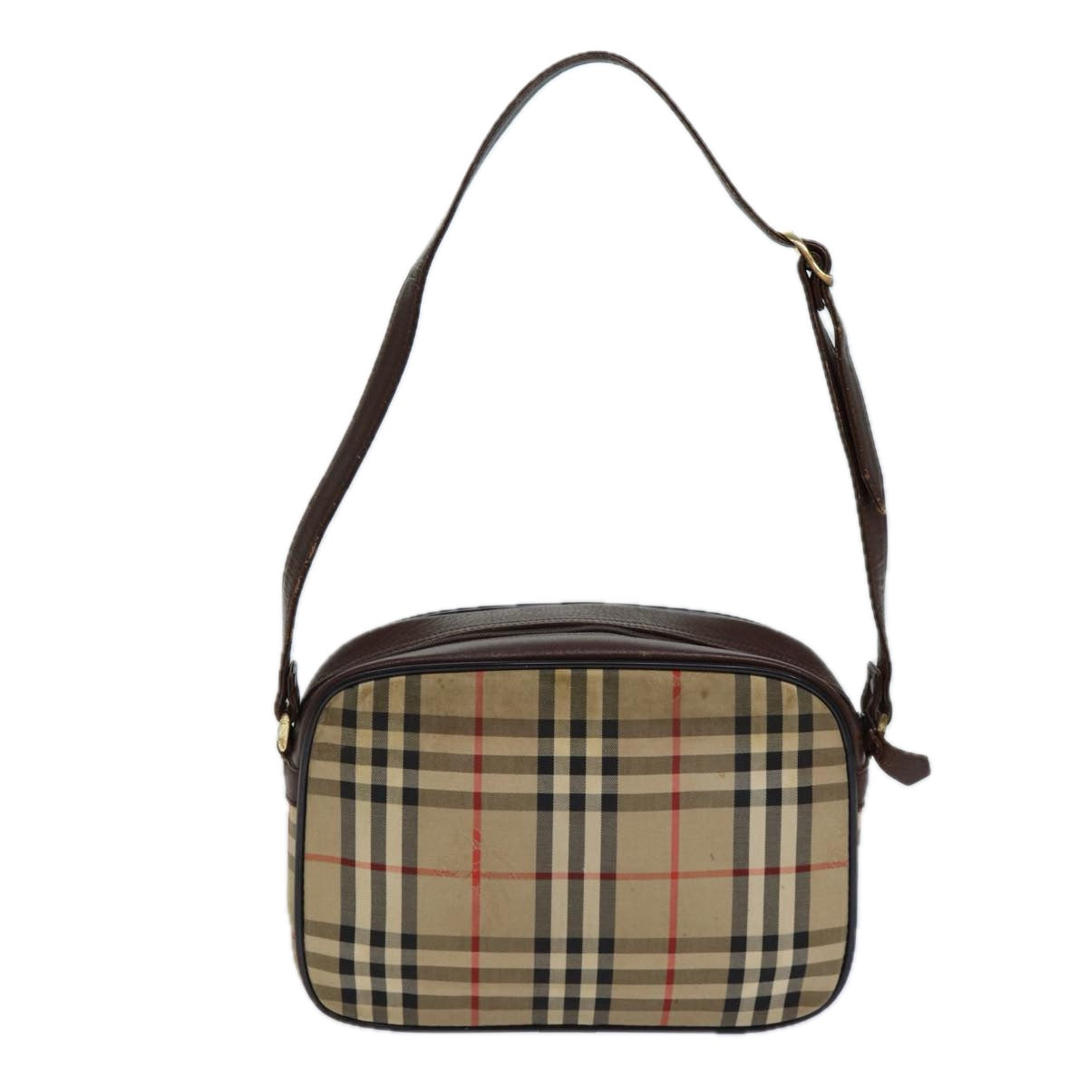 Burberry Luxury ss Nova Check Label Hand Bag Auth Canvas Black Blue Travel Bag Black Auth Ti1774
