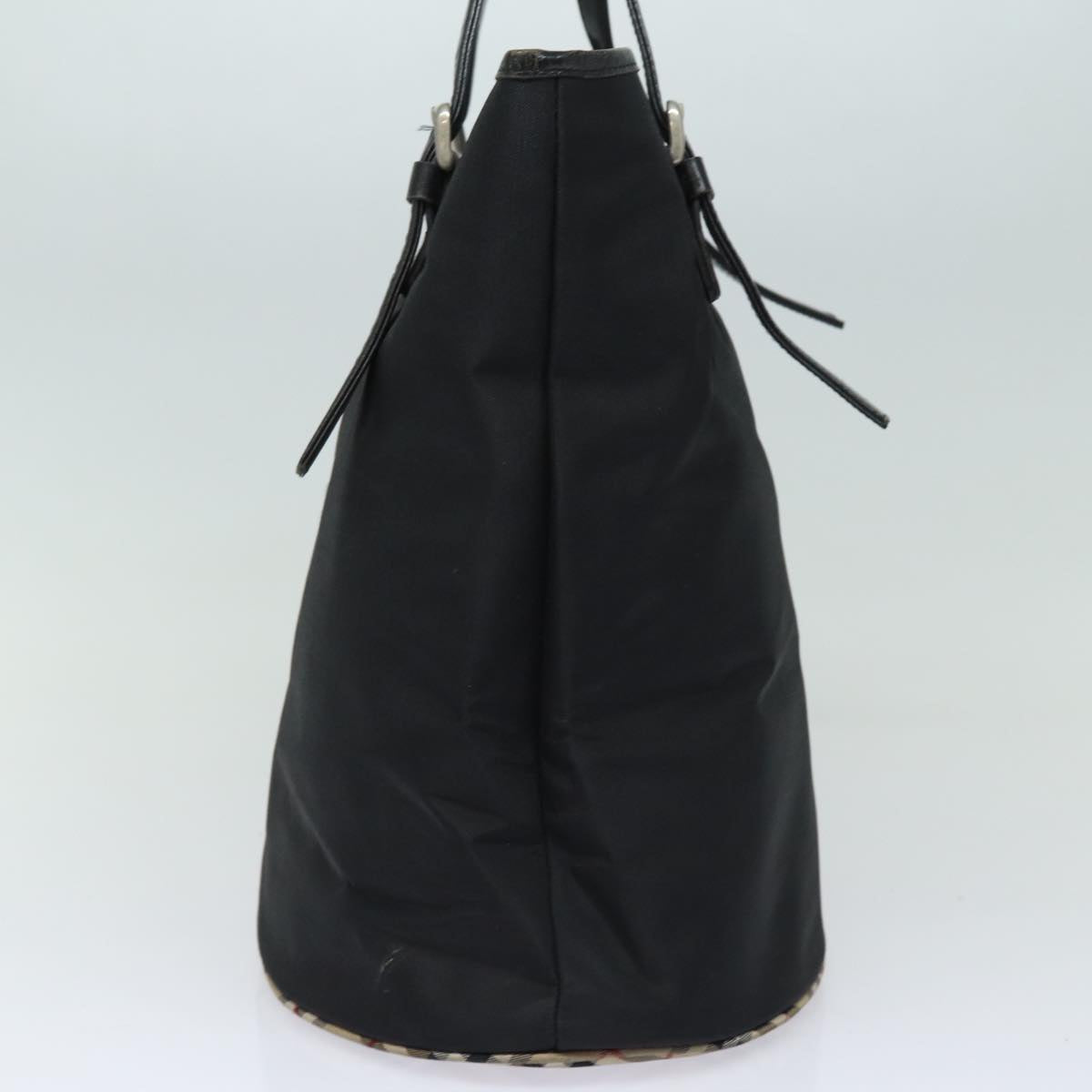 Burberry Luxury ss Nova Check Label Shoulder Bag Auth Nylon Black Beige