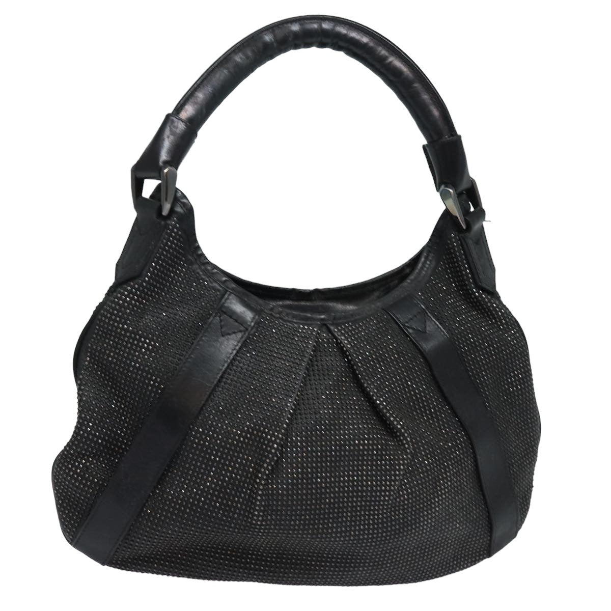Burberry Luxury Studs Shoulder Bag Auth Ti1805 Leather Black