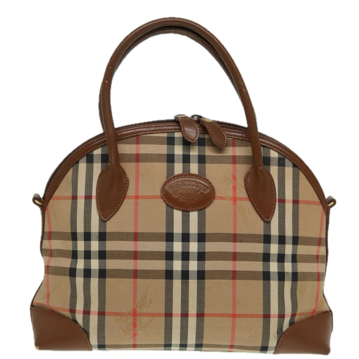 Burberry Luxury ss Nova Check Hand Bag Auth Ti1856 Canvas Beige Travel Bag