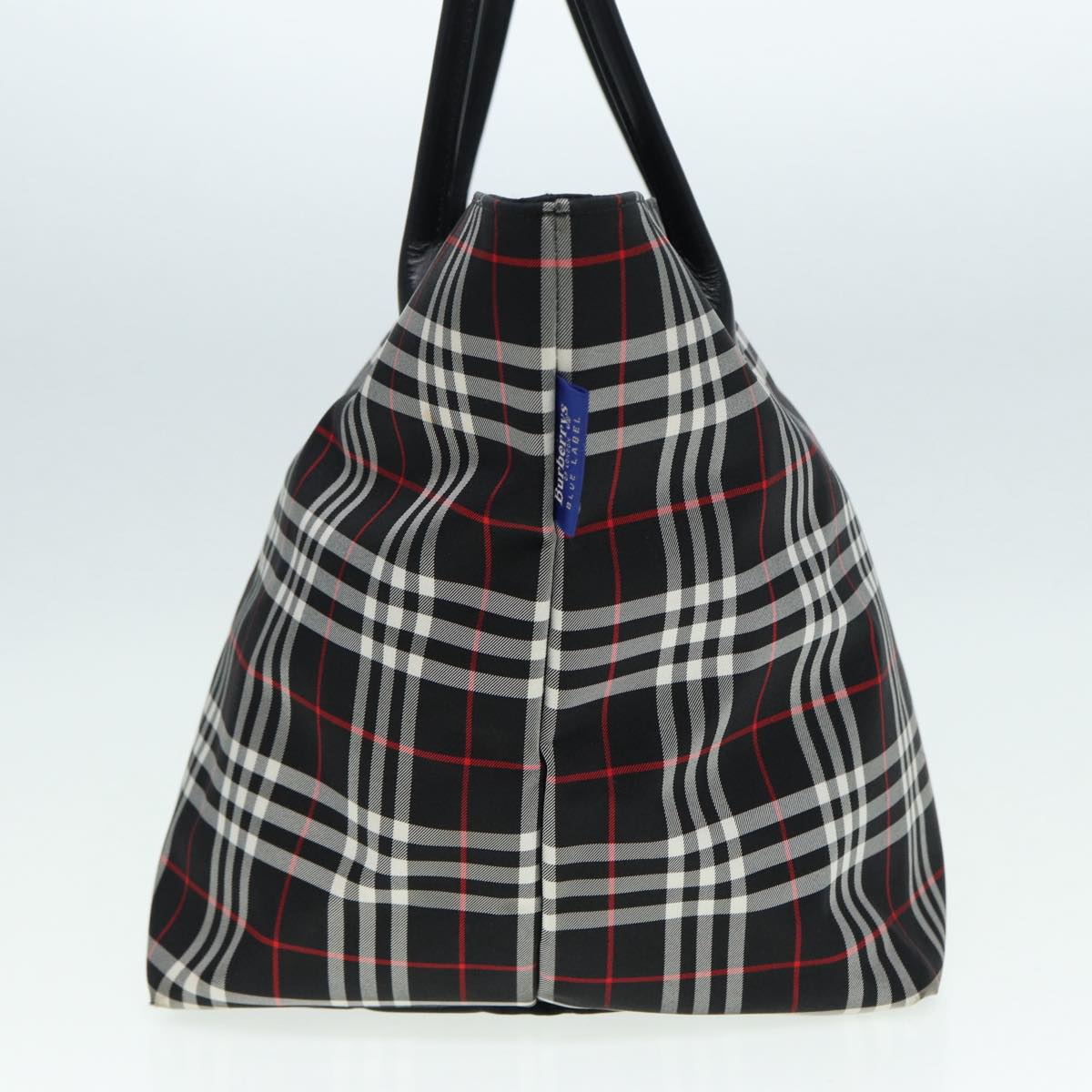 Burberry Luxury ss Label Tote Bag Auth Ti1960 Nylon Black Blue