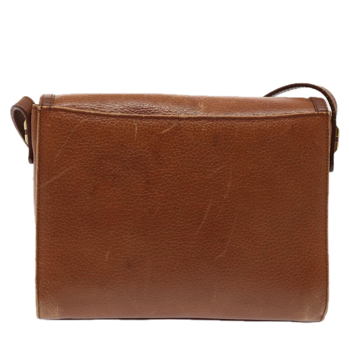 Burberry Luxury ss Shoulder Bag Auth Ti2045 Leather Brown Gold