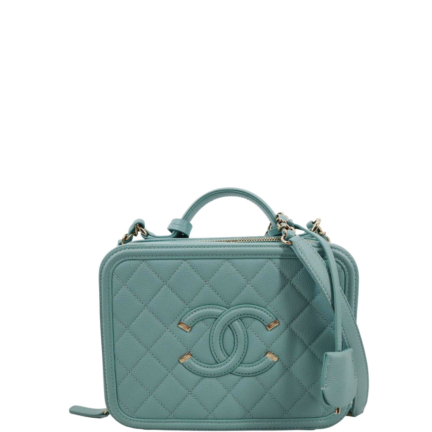 Chanel Caviar Filigree Vanity Travel Bag