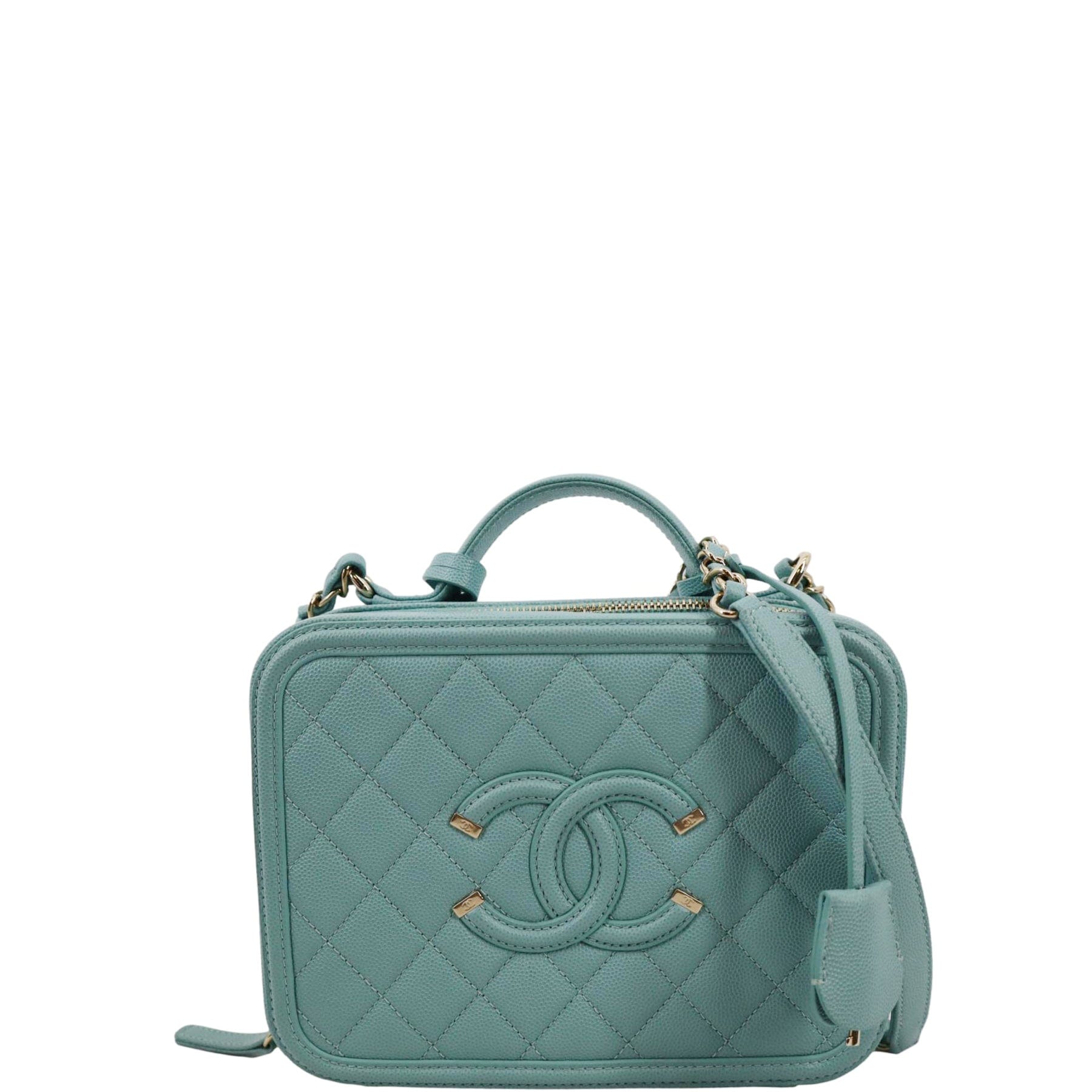 Chanel Caviar Filigree Vanity Travel Bag