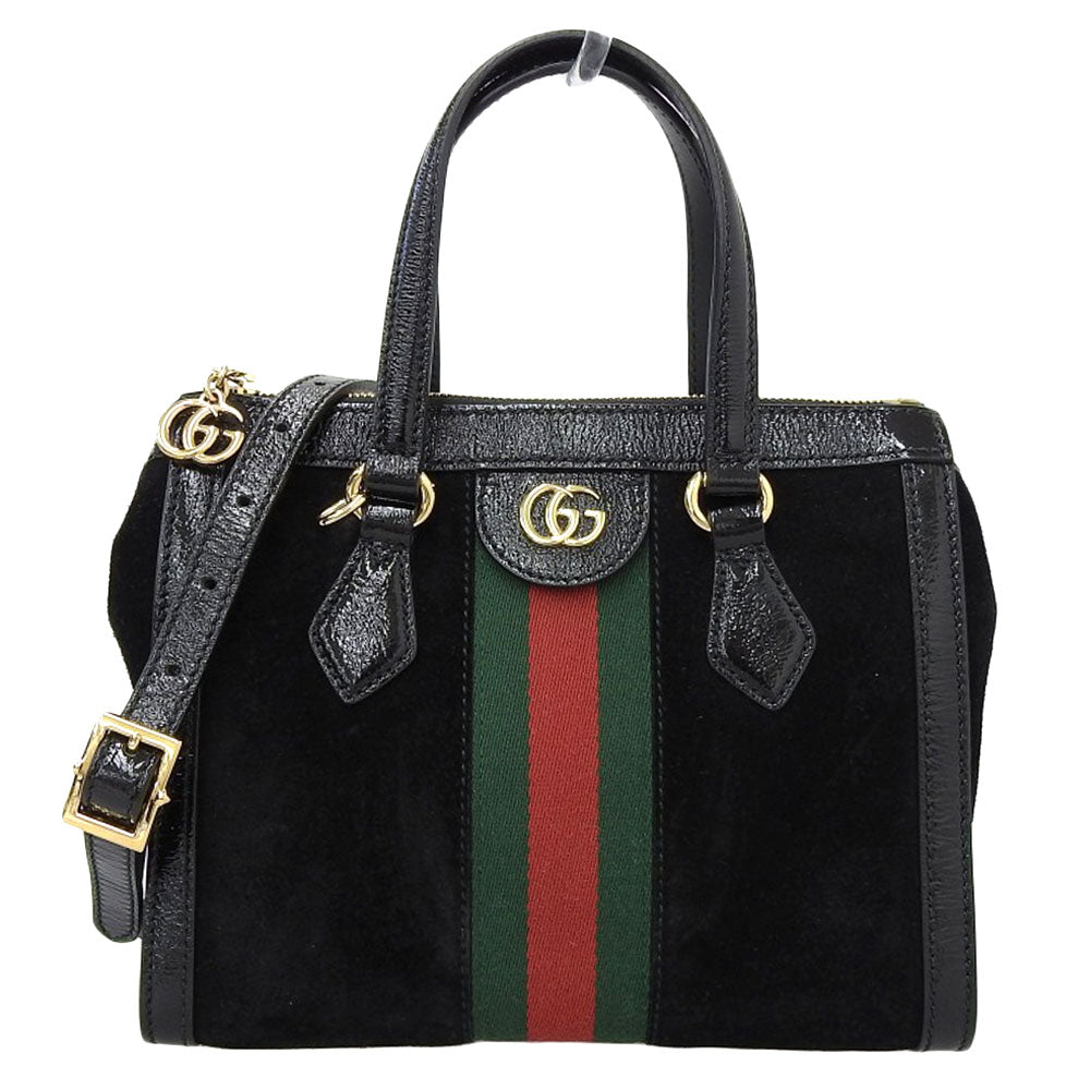 Gucci Ophidia Handbag Suede Black Travel Bag