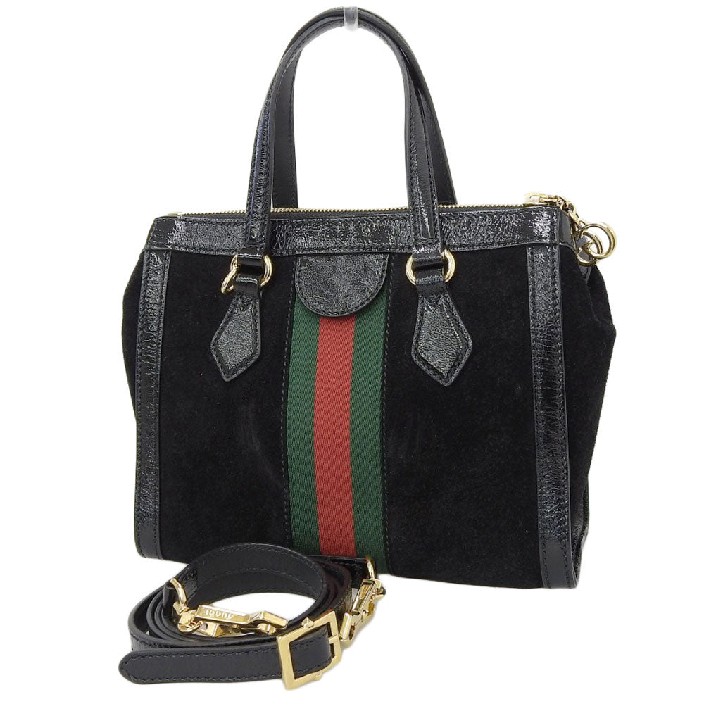 Gucci Ophidia Handbag Suede Black Travel Bag