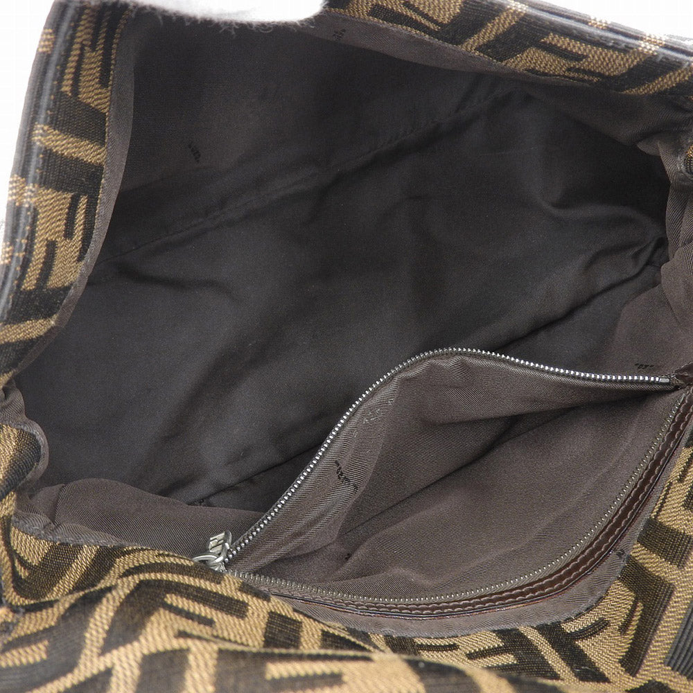 Fendi Mamma Baguette Shoulder Bag Leather Canvas