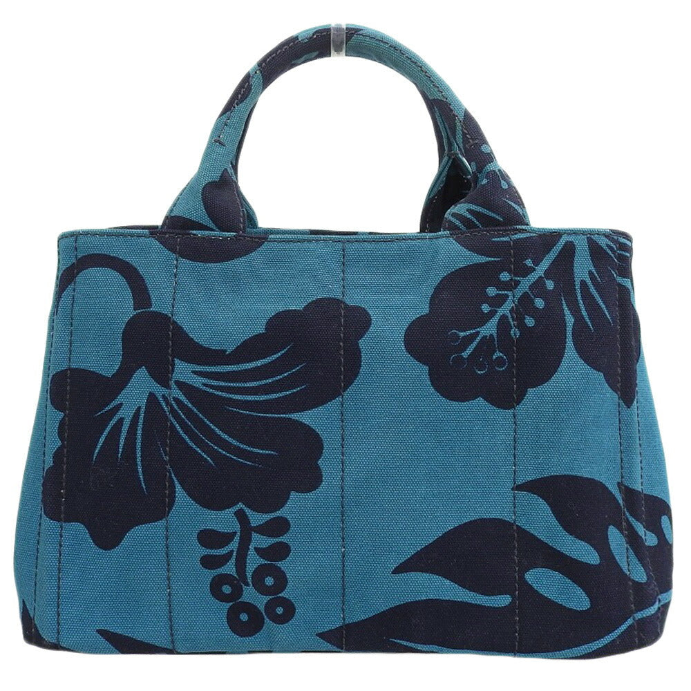 Prada Canapa Tote Turquoise Handbag Canvas Tote Bag