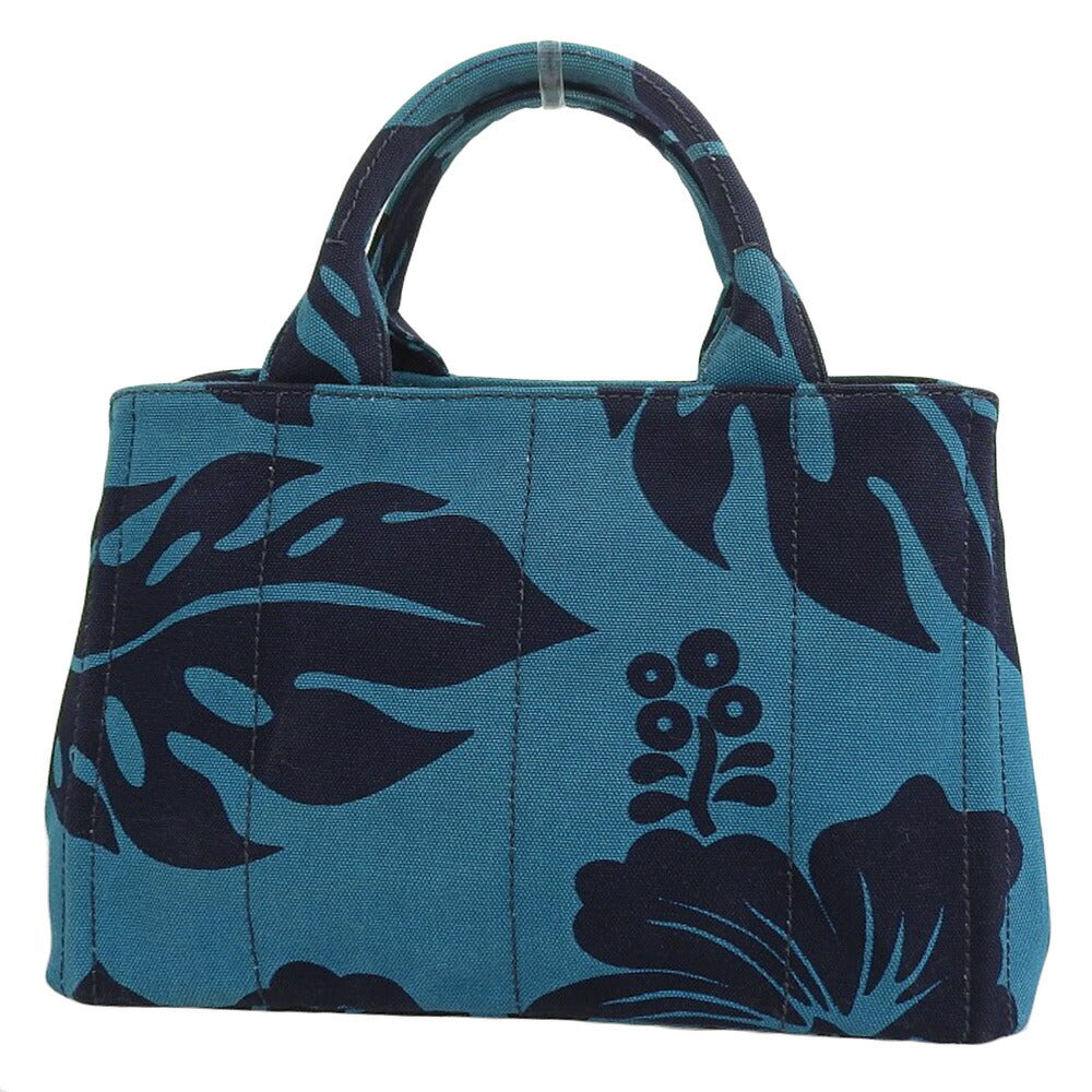 Prada Canapa Tote Turquoise Handbag Canvas Tote Bag