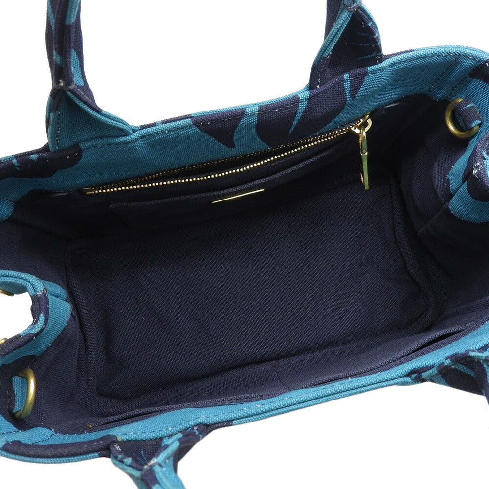 Prada Canapa Tote Turquoise Handbag Canvas Tote Bag