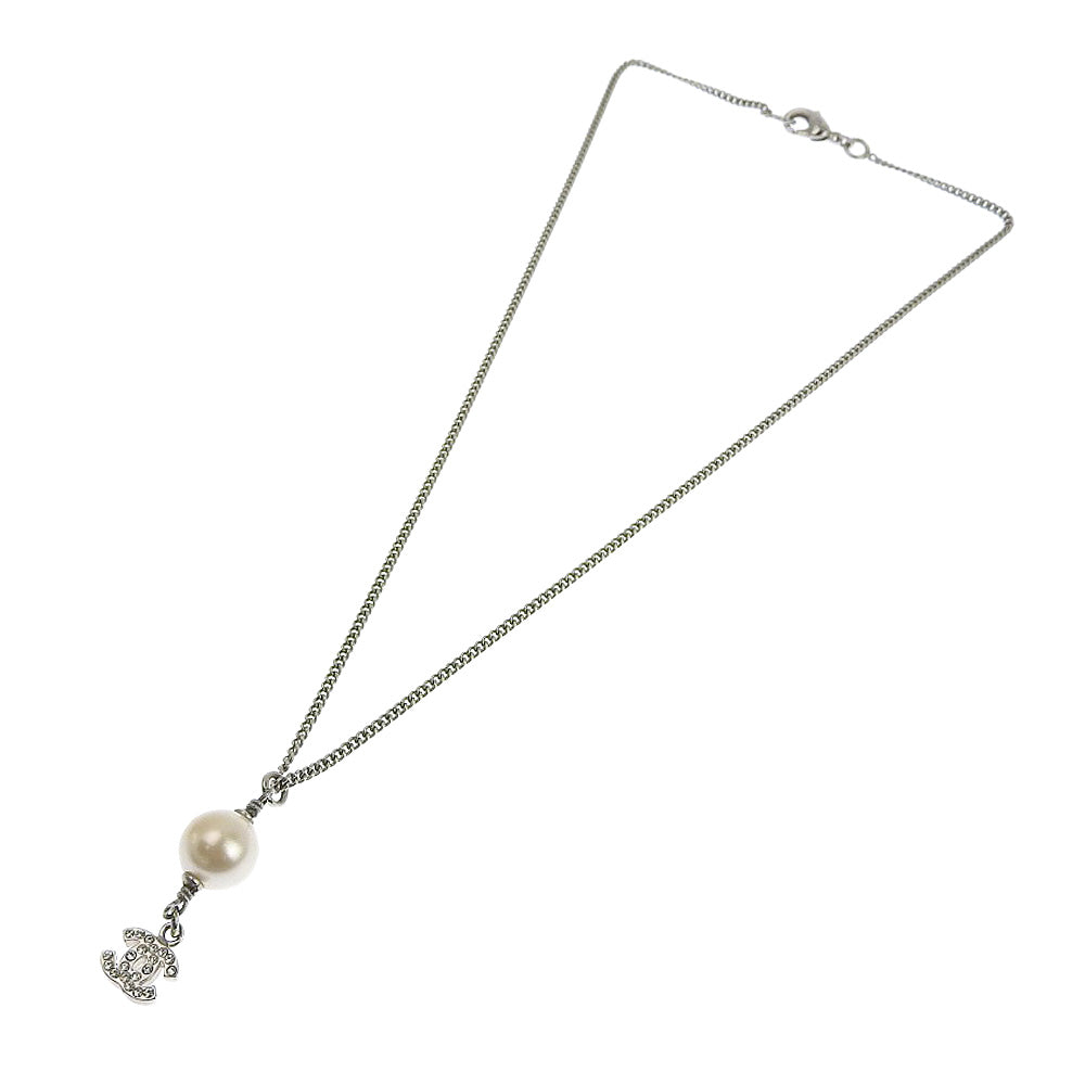 Chanel Coco Mark Pearl Rhinestone Necklace 40CM Bag