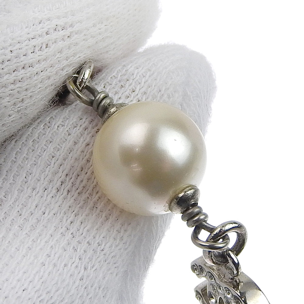Chanel Coco Mark Pearl Rhinestone Necklace 40CM Bag