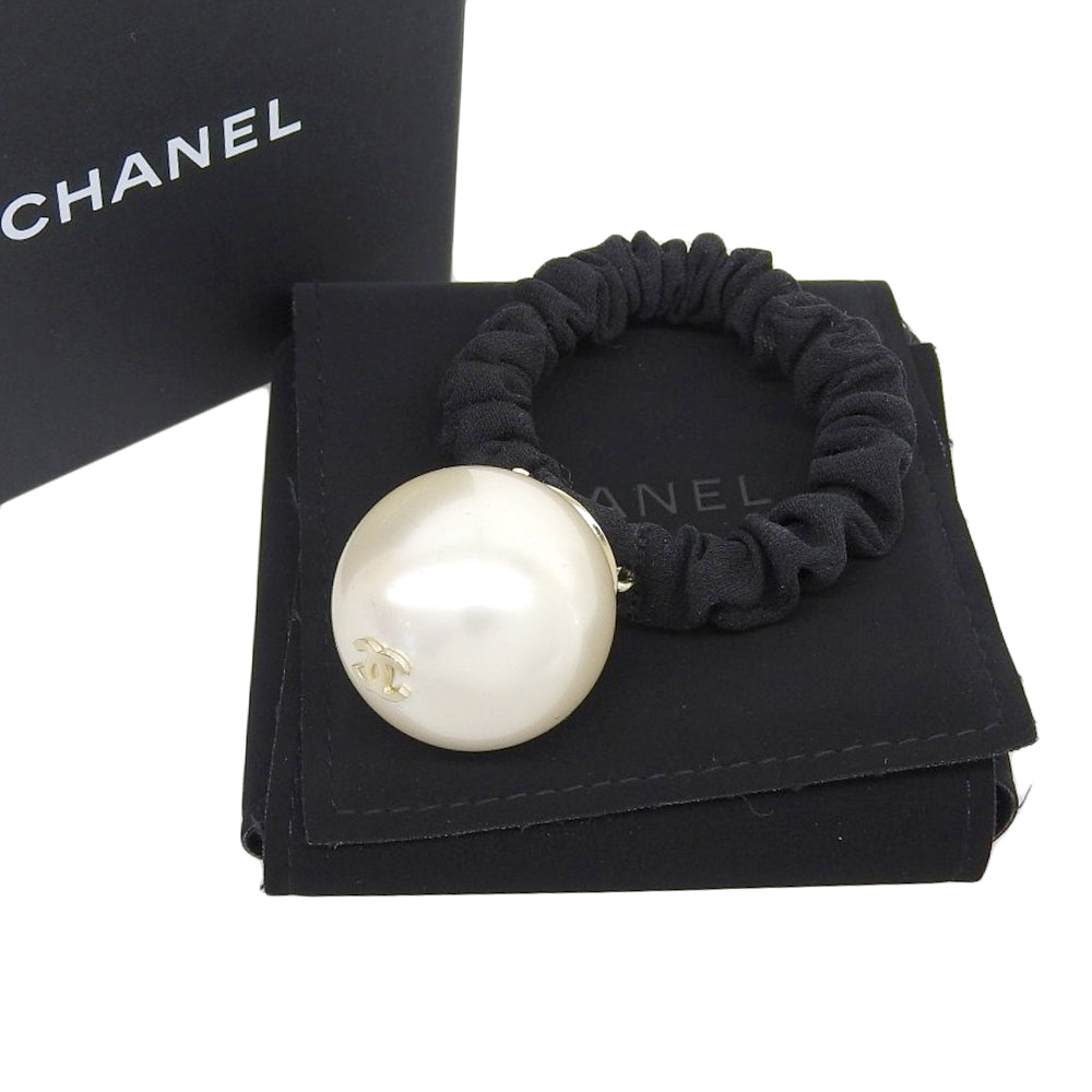 Chanel Hair Tie With Faux Pearl Logo Bag