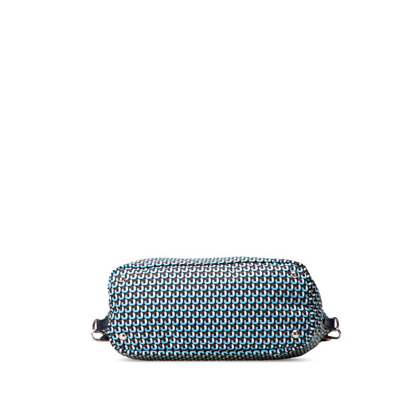 Prada 1Bg696 2Way Bag Leather Nylon Travel Bag