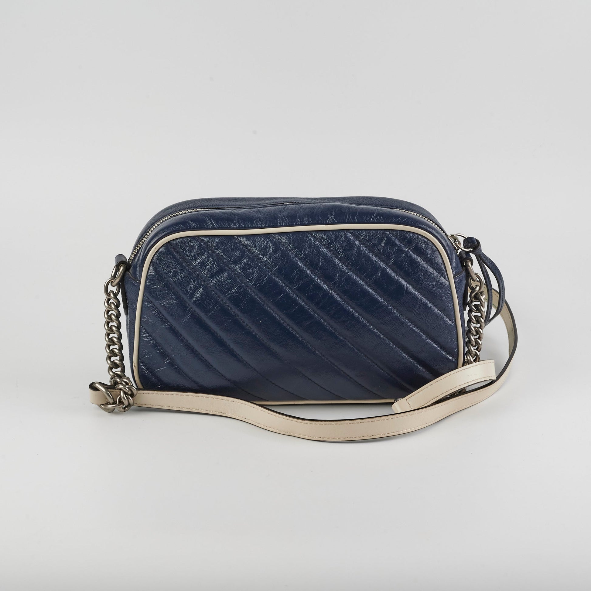 Gucci Marmont Calfskin Camera Bag Navy Crossbody Bag