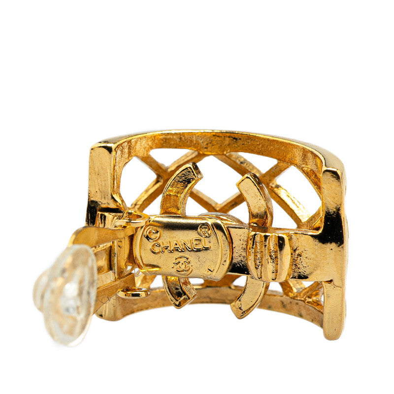 Chanel Gold Plated Coco Mark Earrings Bag