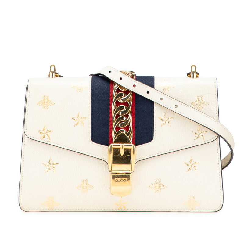 Gucci Sylvie Bee Star Shoulder Bag Leather