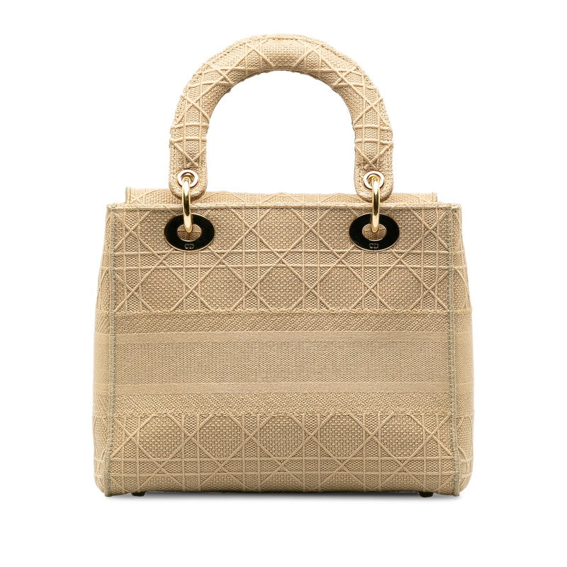 Dior Lady Lite Cannage 2Way Bag Canvas Travel Bag