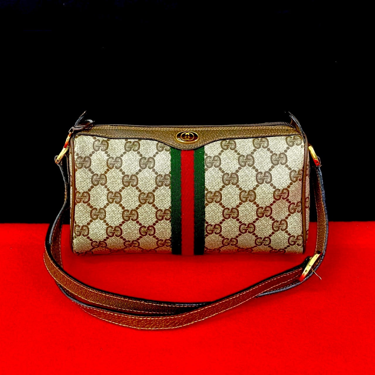 Gucci Pvc Shoulder Bag Leather Logo