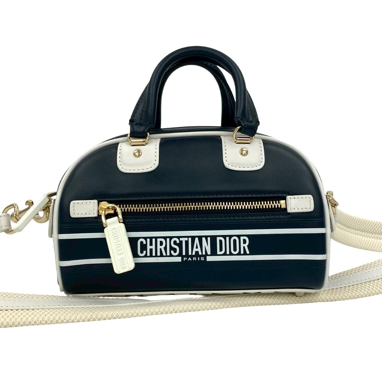 Dior Christian Vibe 2Way Handbag Leather Travel Bag