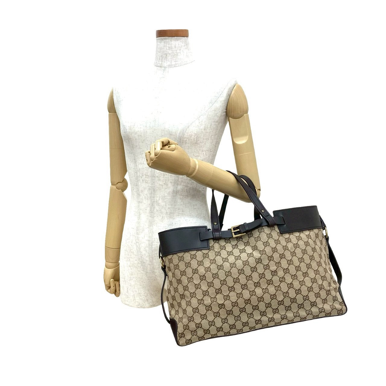 Gucci Tote Bag Leather Canvas Bag 10