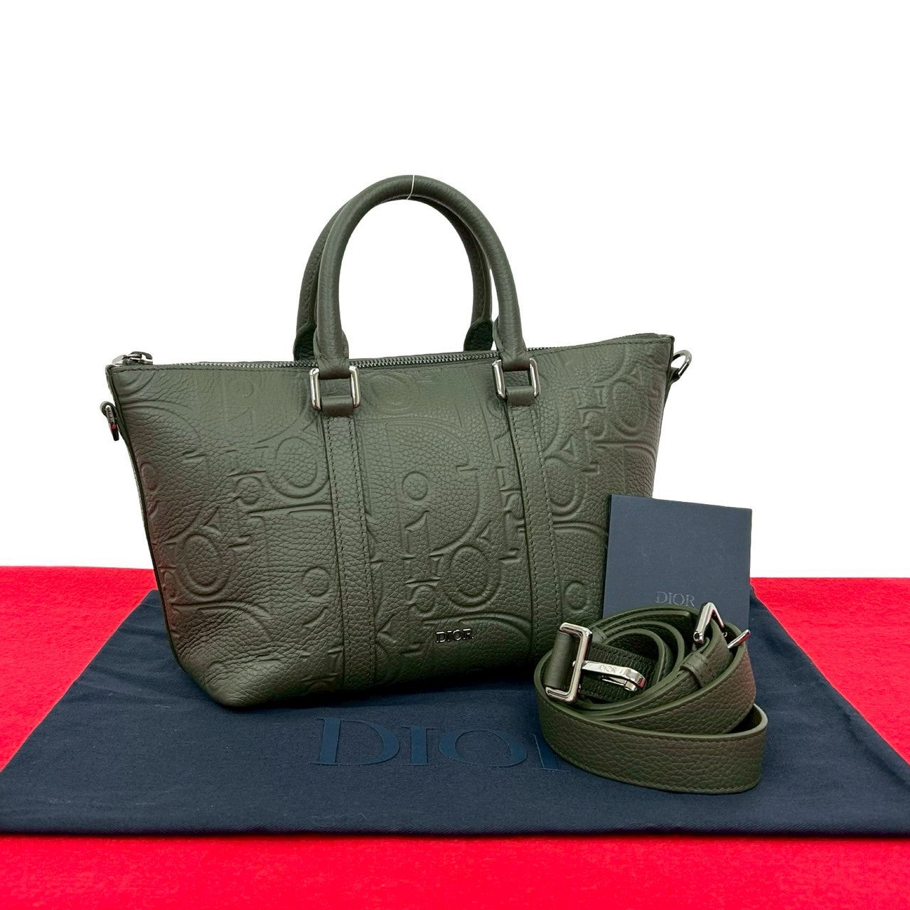 Dior Christian Gravity Weekender Pm 2Way Bag Leather Travel Bag